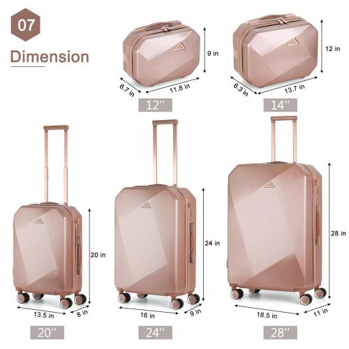 5 pièces Shell Hard Traveling Luggage Ensembles