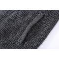 Men's Knitted Stand Collar Textured Buttoned Pocket Cardigan