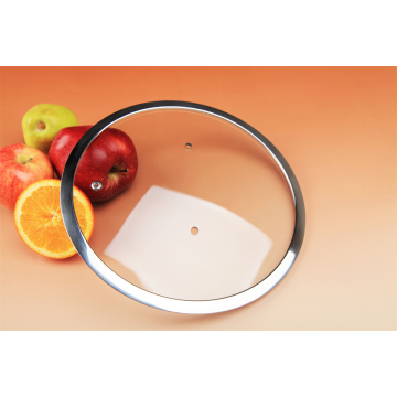 Wide rim tempered glass lid for cookware