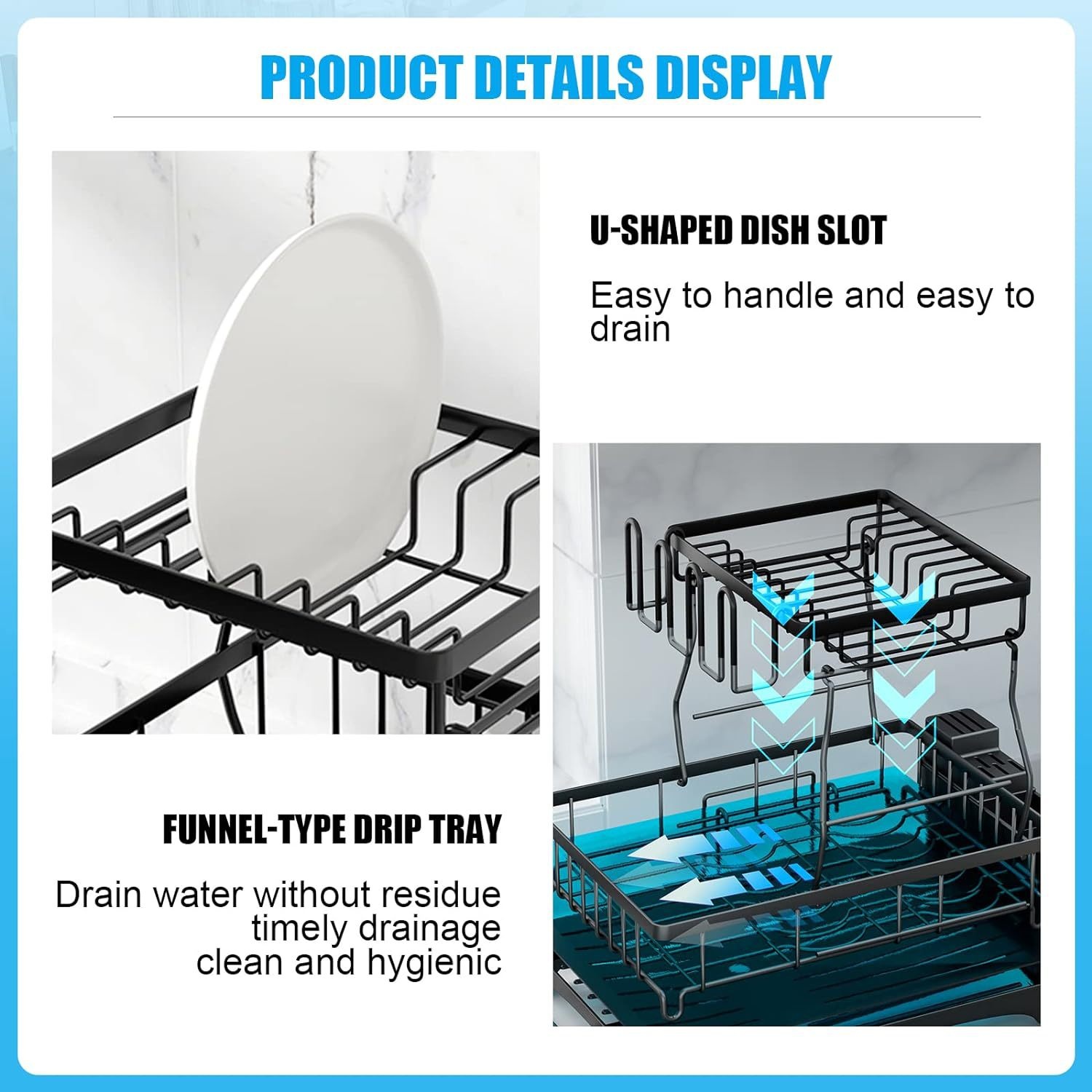 Double-Layer Stainless Steel Dish Rack