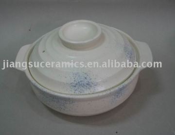 heat resistant casserole white ceramic sauce pot cooking ware