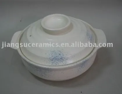 heat resistant casserole white ceramic sauce pot cooking ware