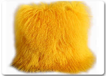 Large Genuine Mongolian Fur Collar Lamb Pillow
