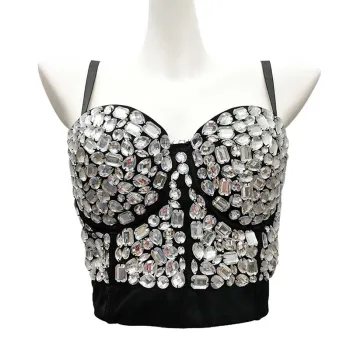 Wholesale Sparkly Diamond Bras: High-Quality Fashion Halter Vests and Beaded Tops