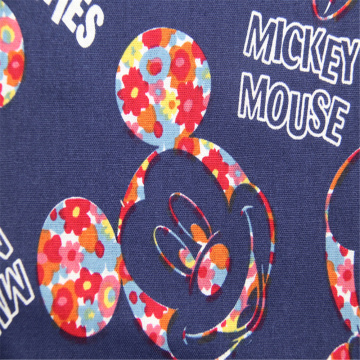 Mickey Mouse Pattern With Cotton Plain Printing