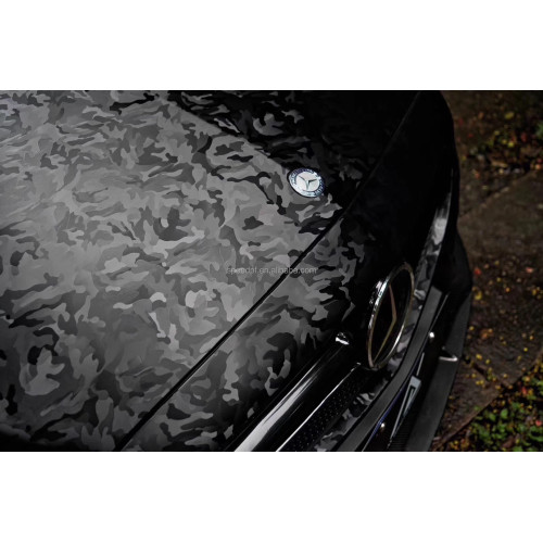 Films de wrap de voiture en fibre de carbone noir 3D Ghost 3D