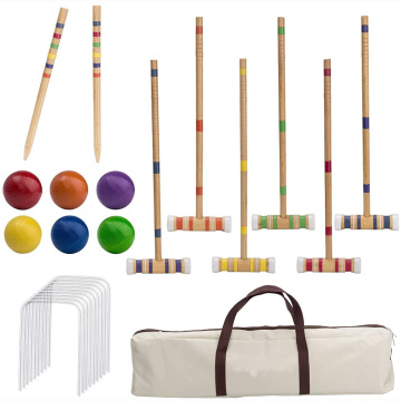 Mise à niveau de l&#39;ensemble de croquet à six joueurs pour la famille des enfants avec sac de transport