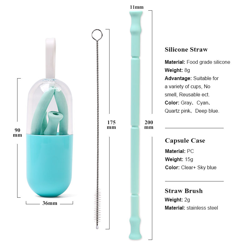 Amazon reusable silicone straws