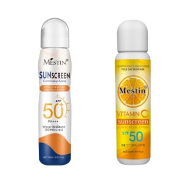 Mestin Factory OEM SPF 50 Spray de crème solaire biologique naturel pour étiquette privée