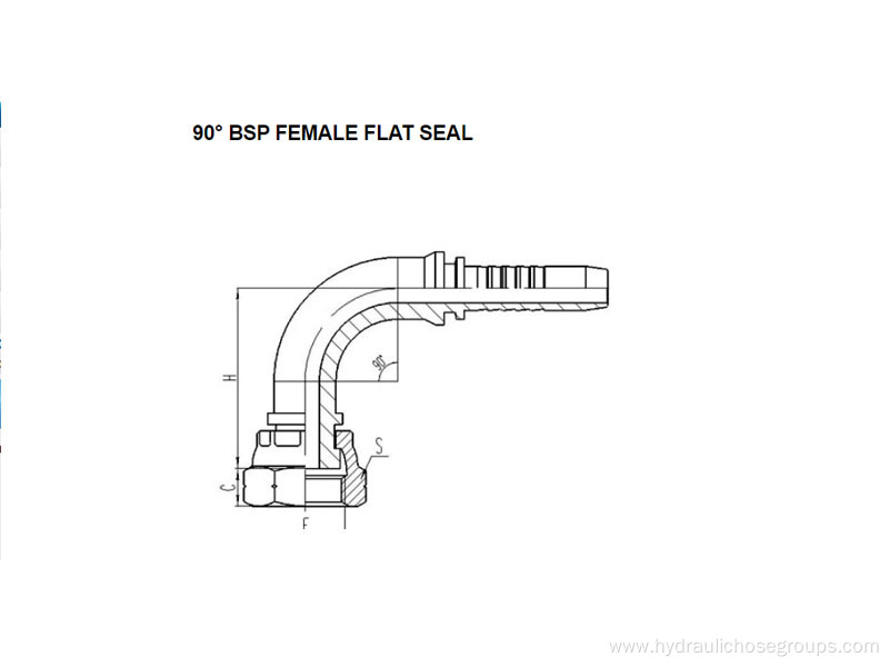 90° BSP Female Flat Seal 22291