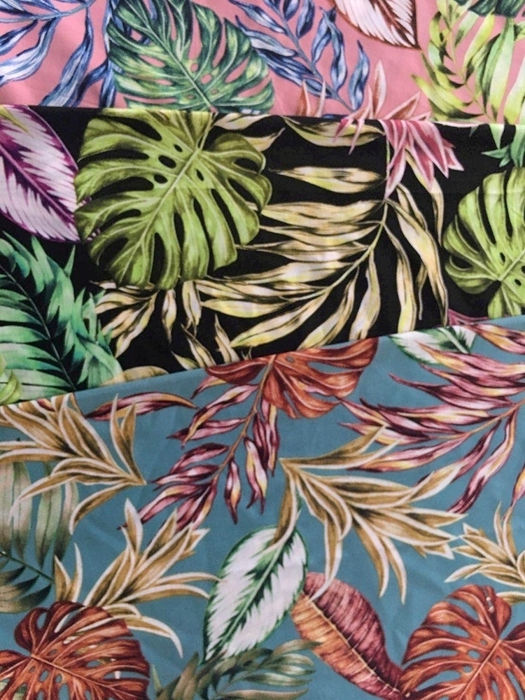 Tropical Design Rayon Poplin shuttle 45S Printing Fabric