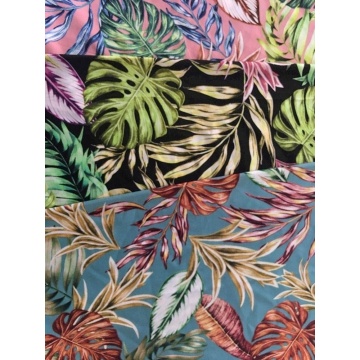 Tropical Design Rayon Poplin shuttle 45S Printing Fabric