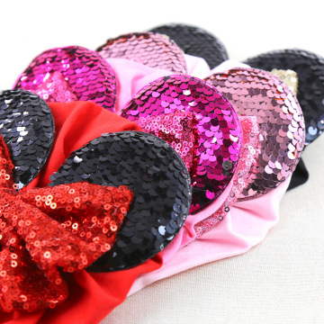 New Baby Spring and Autumn Pullover Hat with Color Matching Sequins and Minnie Bow - Children's Hat & Baby Toque