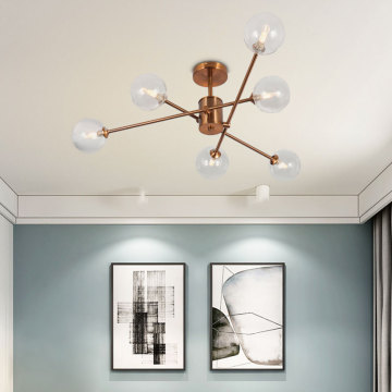 Modern Simple Contemporary Glass Globe Flush-Mount Ceiling Lamp