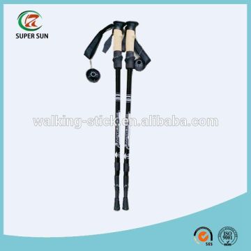 High quality 3 sections flexible telescopic trekking stick/walking stick/alpenstock