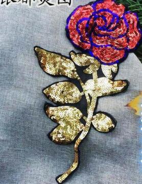 Fashion cute exquisite rose flowers cheap custom embroidery patch