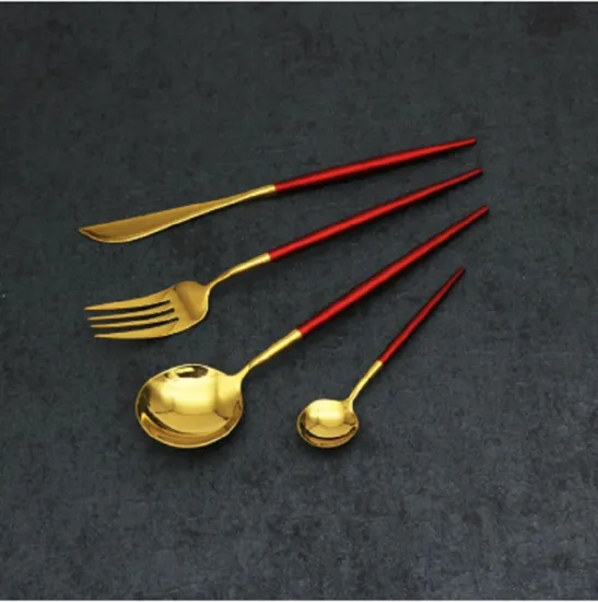 Rose Gold Stainless Steel Long Handle Tableware
