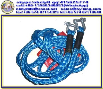 Blue polypropylene auto tow rope , automatic tow rope , towing car rope with shackle