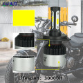 Black H4 Motorcycle Led Headlight Bulbs With Fan