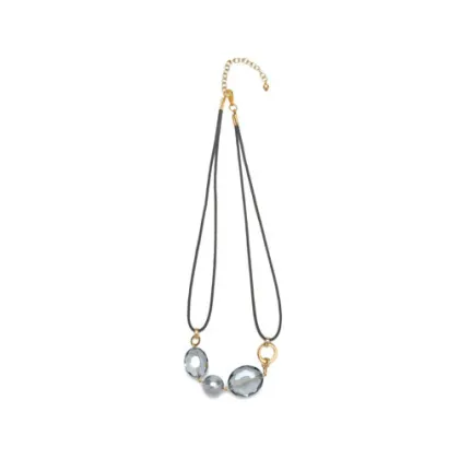 1219-D Crystal Necklace Fabric Necklace