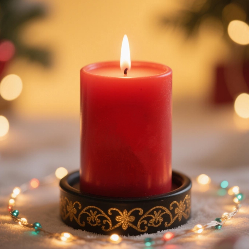 Classic Christmas candle red bar candle