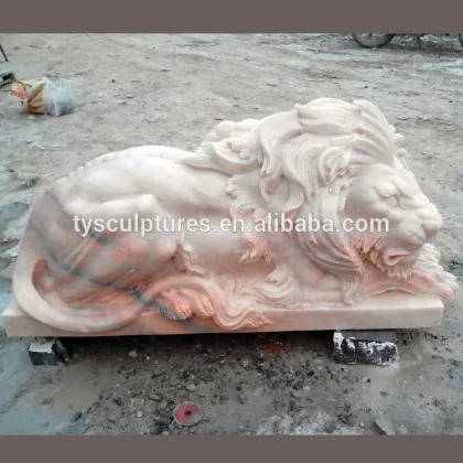 marble sleeping lion statue