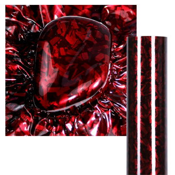 RCWRAP Super Glossy DIY Car Exterior/Interior Accessories - Red Forged Carbon Fiber Vinyl Wrap