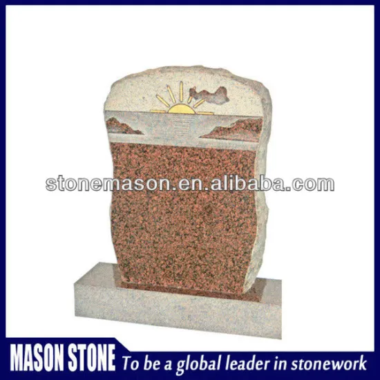 Rising sun granite tombstone cemetery