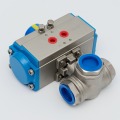 Pneumatic three-way ball valve
