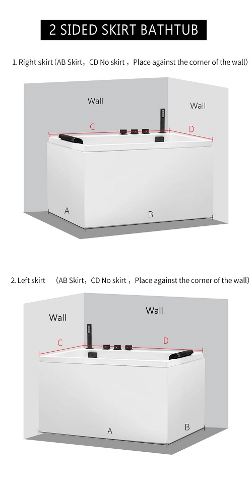 Elegant design hot tub clear acrylic square small sitting mini bathtub contain