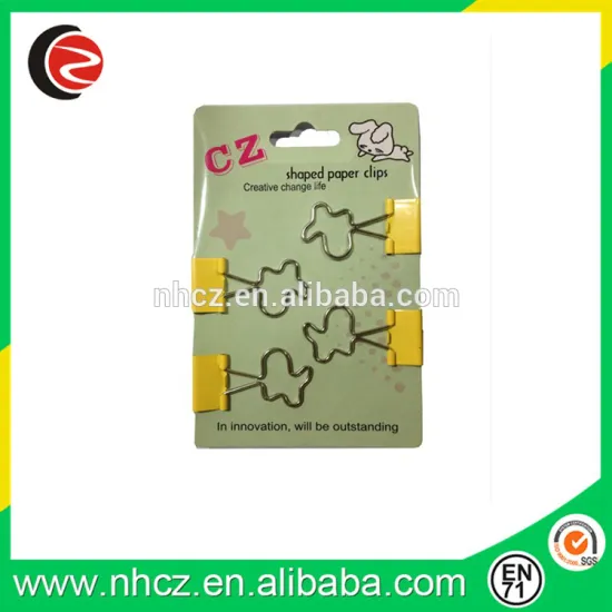 Yellow Rabbit Shaped Binder Clips