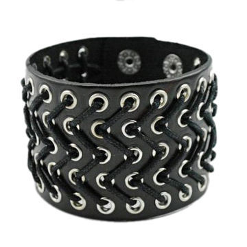 Men's Leather Bracelets with Rivets