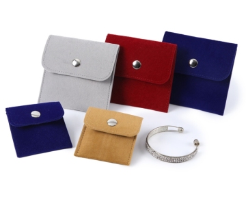 Custom Square Jewelry Bags with Snap Fastener