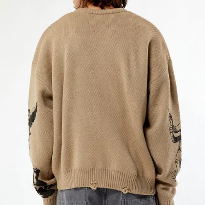 Factory Direct Custom Embroidered Thick Knit Men's Sweater