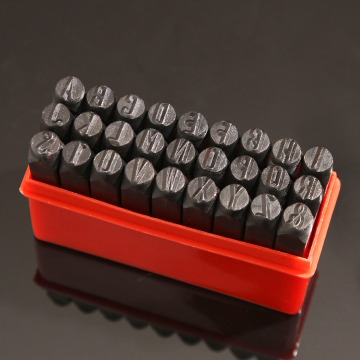 Carbon Steel Letter Die Steel Stamp Punch Set for Leather Jewelry, 3-12mm