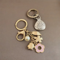 Sakura Flower Metal Enamel Pendant Keychain