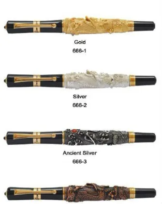 Dragon Metal Fountain Pen with Gold Nib