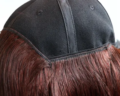 Classic Straight Bob Baseball Cap Wig - #2 Color Short Human Hair Wig