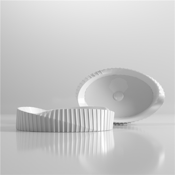 Modern Hotel Creative Design: Glossy White Bathroom Sinks