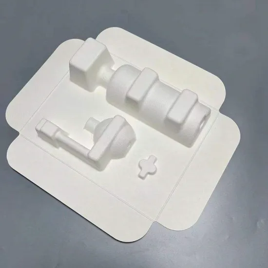 Degradable pulp molded wine packaging insert wine shipper