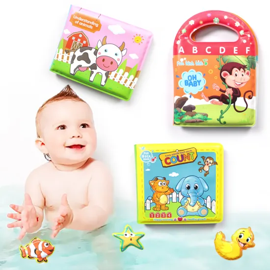 NEW Bathing Toys Squeeze-Sounding Dabbling Toy Bath Book with BB whistle Animal Toy For Baby Bathroom Early Educational Toys