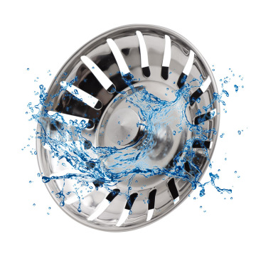 630009 Hot Stainless Steel Kitchen Sink Drain with 78mm Waste Plug, Cover, Colander, and Sewer Hair Filter
