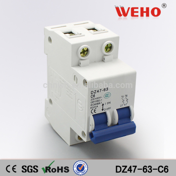 2P 6A C45 MINI CIRCUIT BREAKER/MCB 2P/electrical circuit breaker
