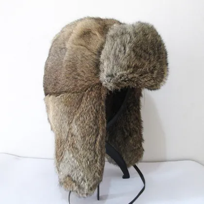 Fashional hare rabbit fur russian fur hat