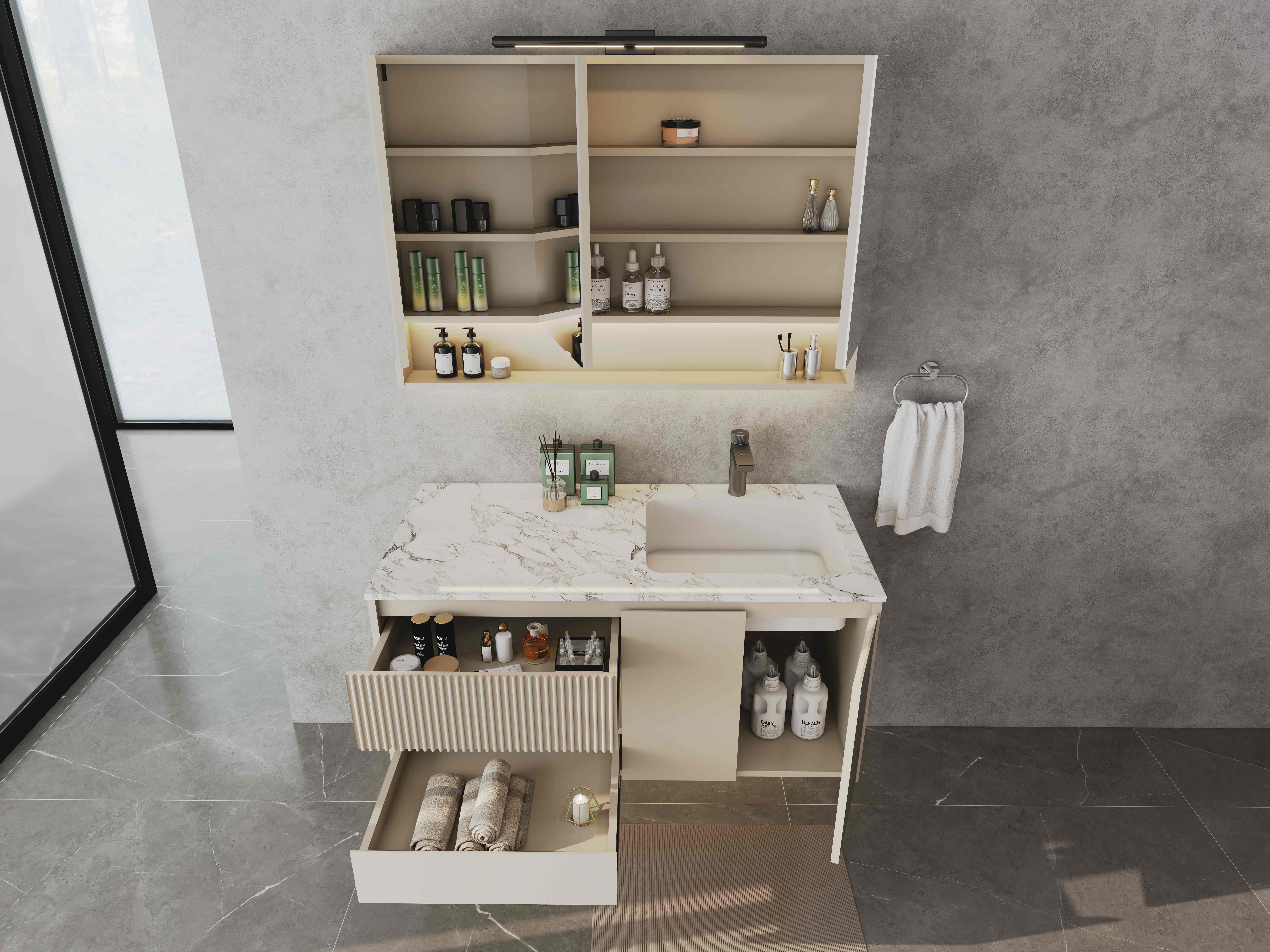 Современная организатор шкафа для ванной комнаты из нержавеющей стали