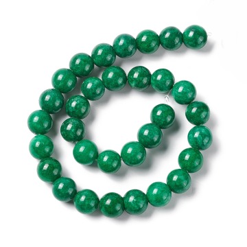 12mm Dyed Green Jade Round Beads for Natural Gemstone Jewelry Accessories