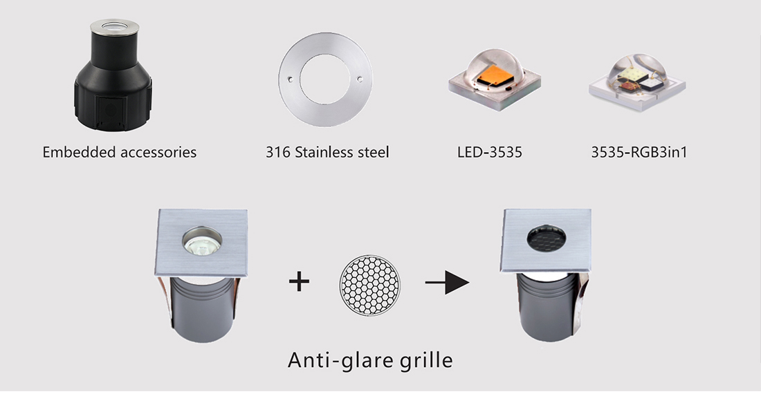 IP65 1W 55mm Led Underground light