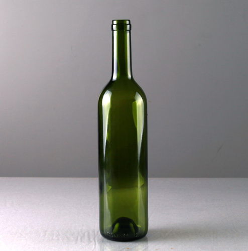 750ml botella de vino de cristal de color verde oscuro 323mm altura