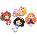 100Pcs Kawaii Resin Cartoon Princess Flatback Anime Character Girls Figurines Bow Embellishment Hair Bow Center Jewelry Crafts