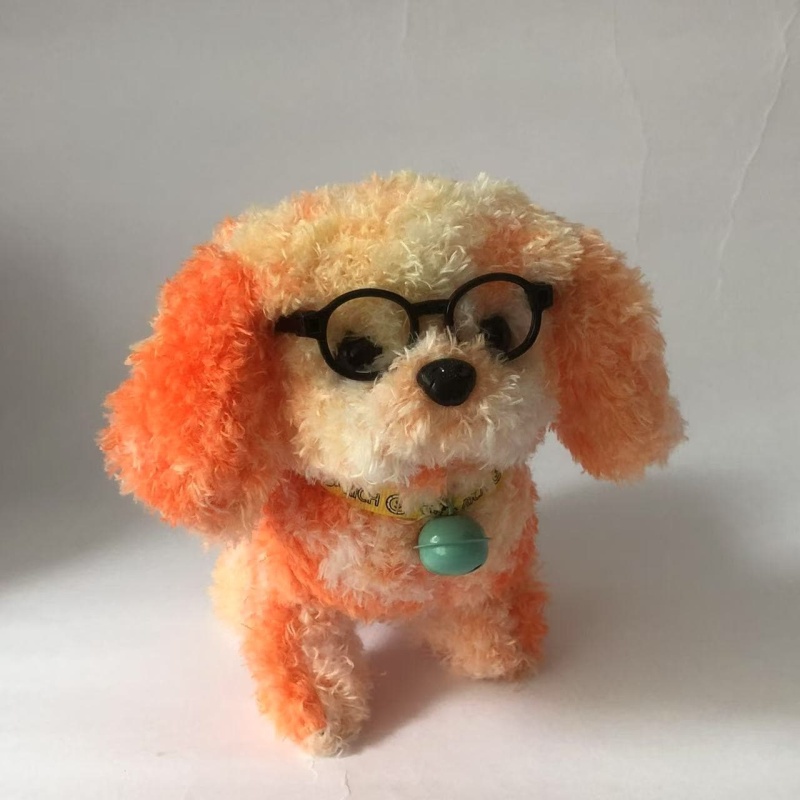 Walking Floral Bell Sunglass Teddy Dog Doll Toy